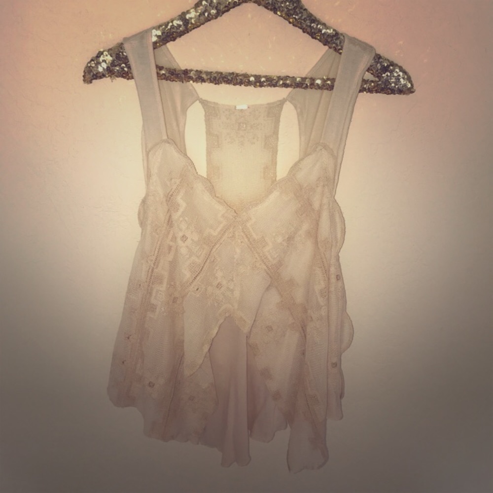 NWOT Layered Free People beige tank