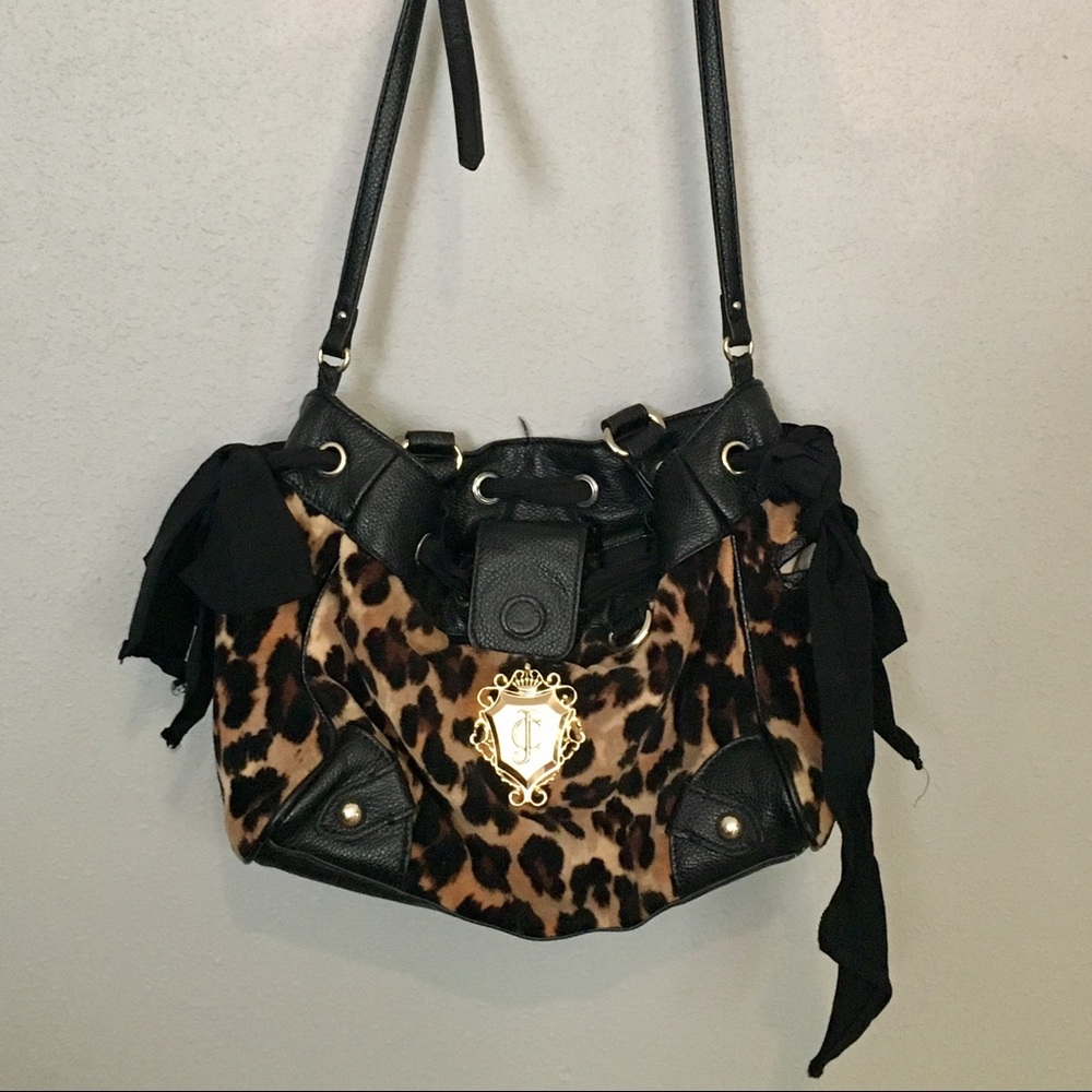 Juicy couture cheetah print velvet purse