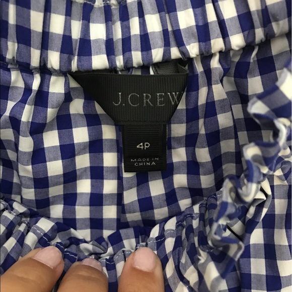 J.Crew Petite Off-the-Shoulder top in Gingham - Picture 4 of 4