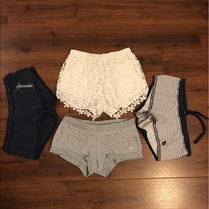 Four Abercrombie shorts size XS for $15