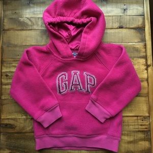 Girls Size 4 Pink Gap Fleece Hooded Sweatshirt