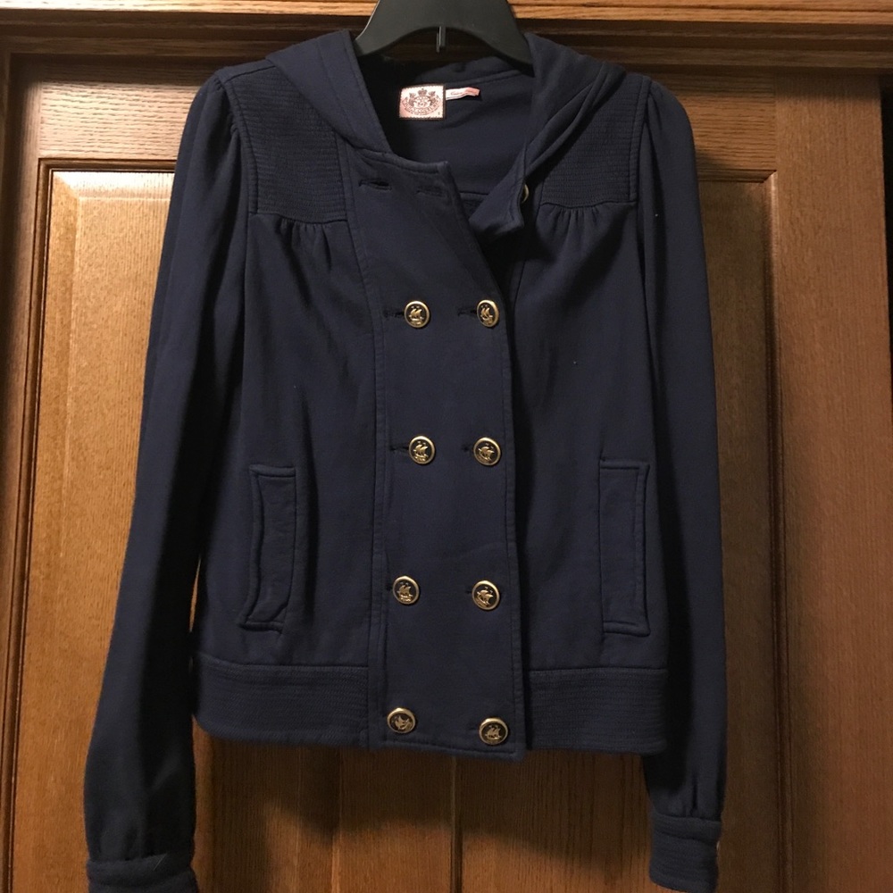 Navy blue button up jacket from juicy couture