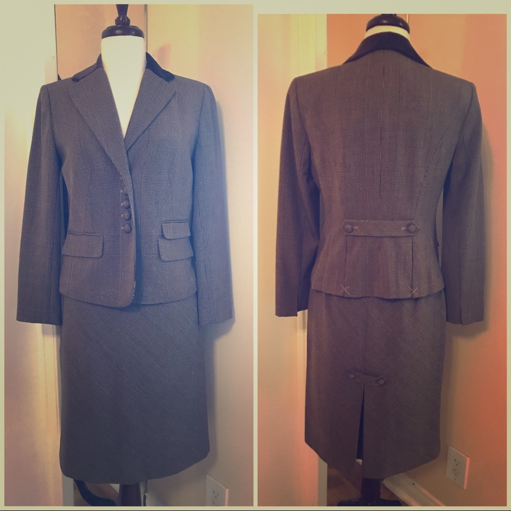 NWT Ann Taylor Petites Skirt Suit Set 8p Vintage S