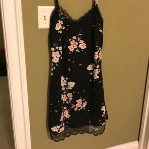 Black and floral slip dress, size medium