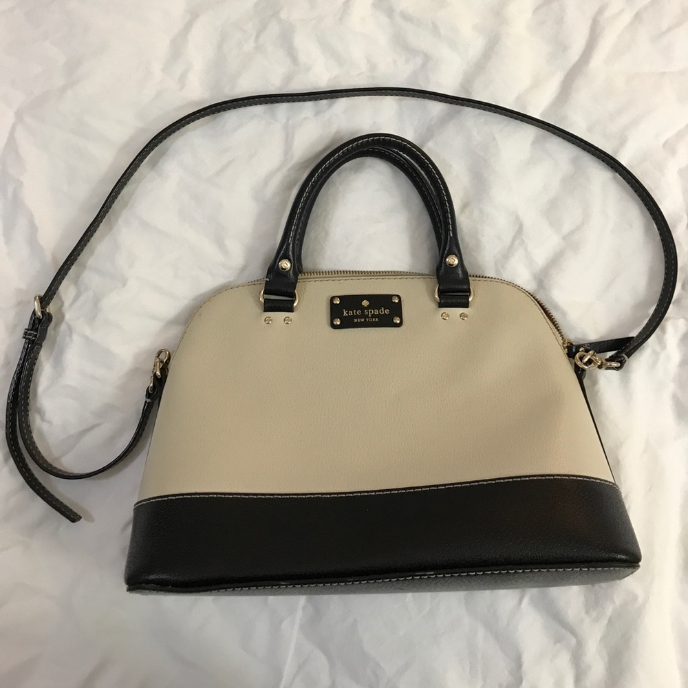 Kate Spade Black Cream Purse w/ shoulder strap