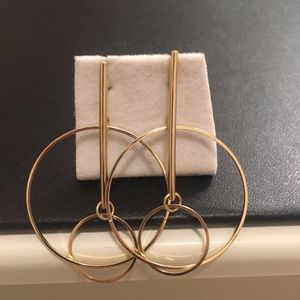 AQUA Linked Hoop Stud Earrings