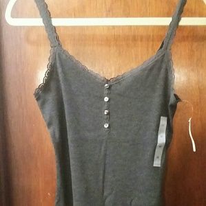 Gray Old Navy camisole with lace detail