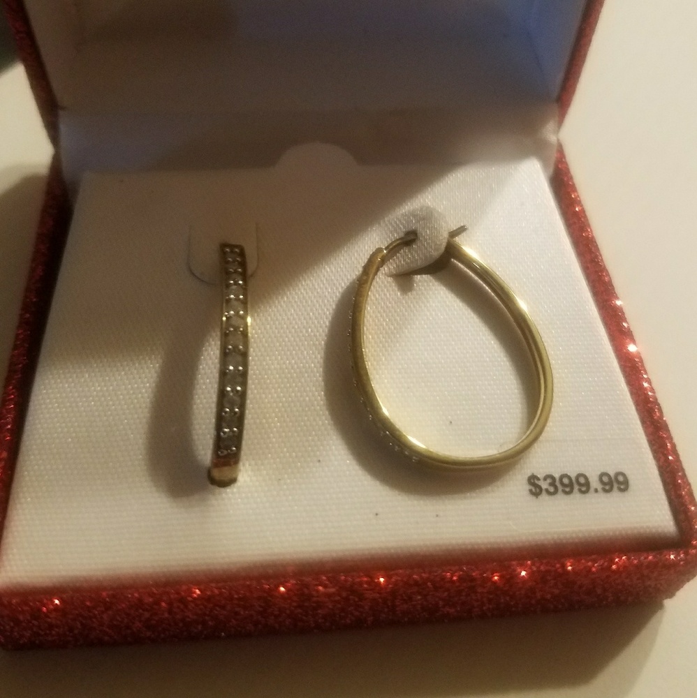 Diamond and Sterling Silver Hoops