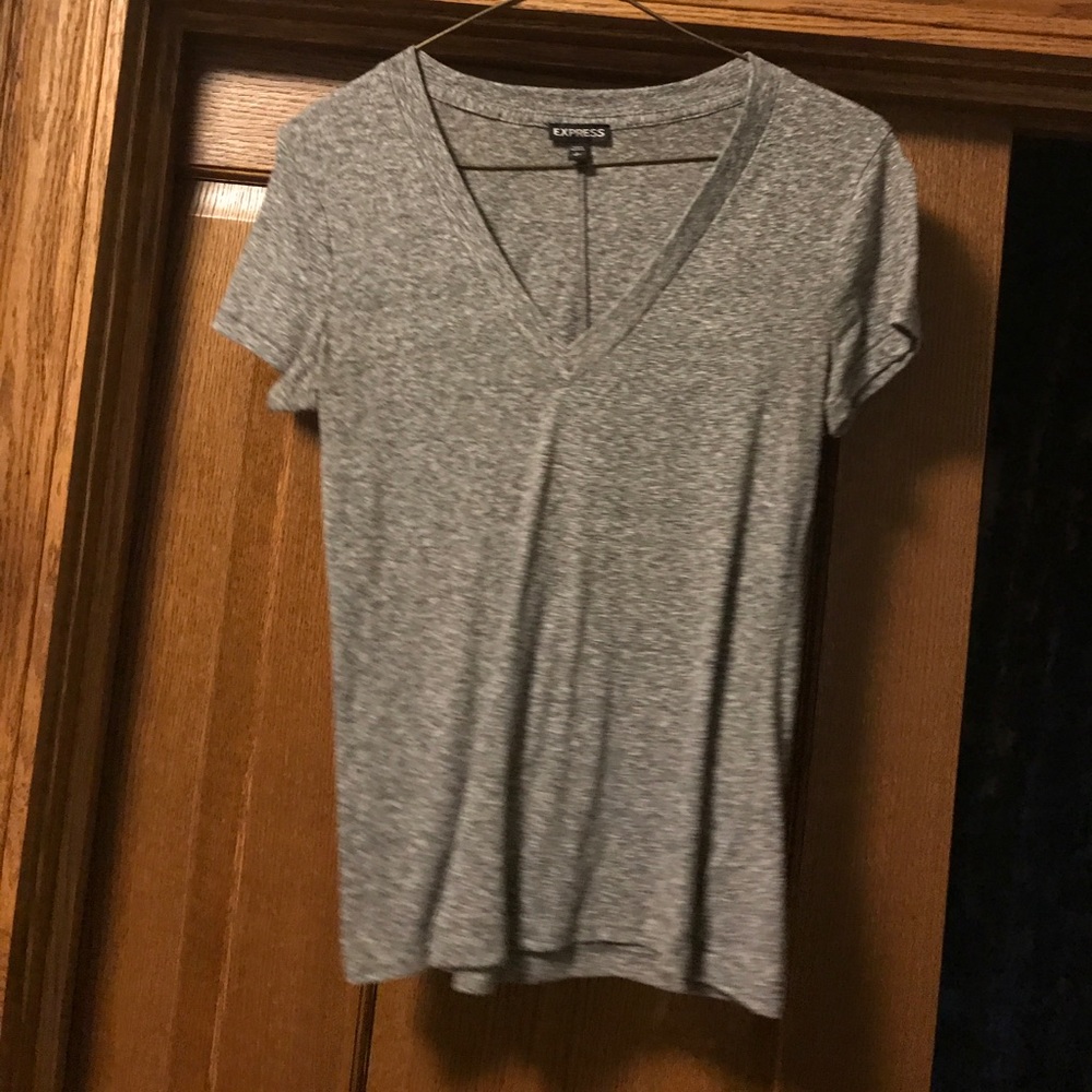 Express grey v neck tshirt