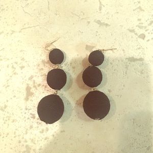 Black Bauble Bar Earrings