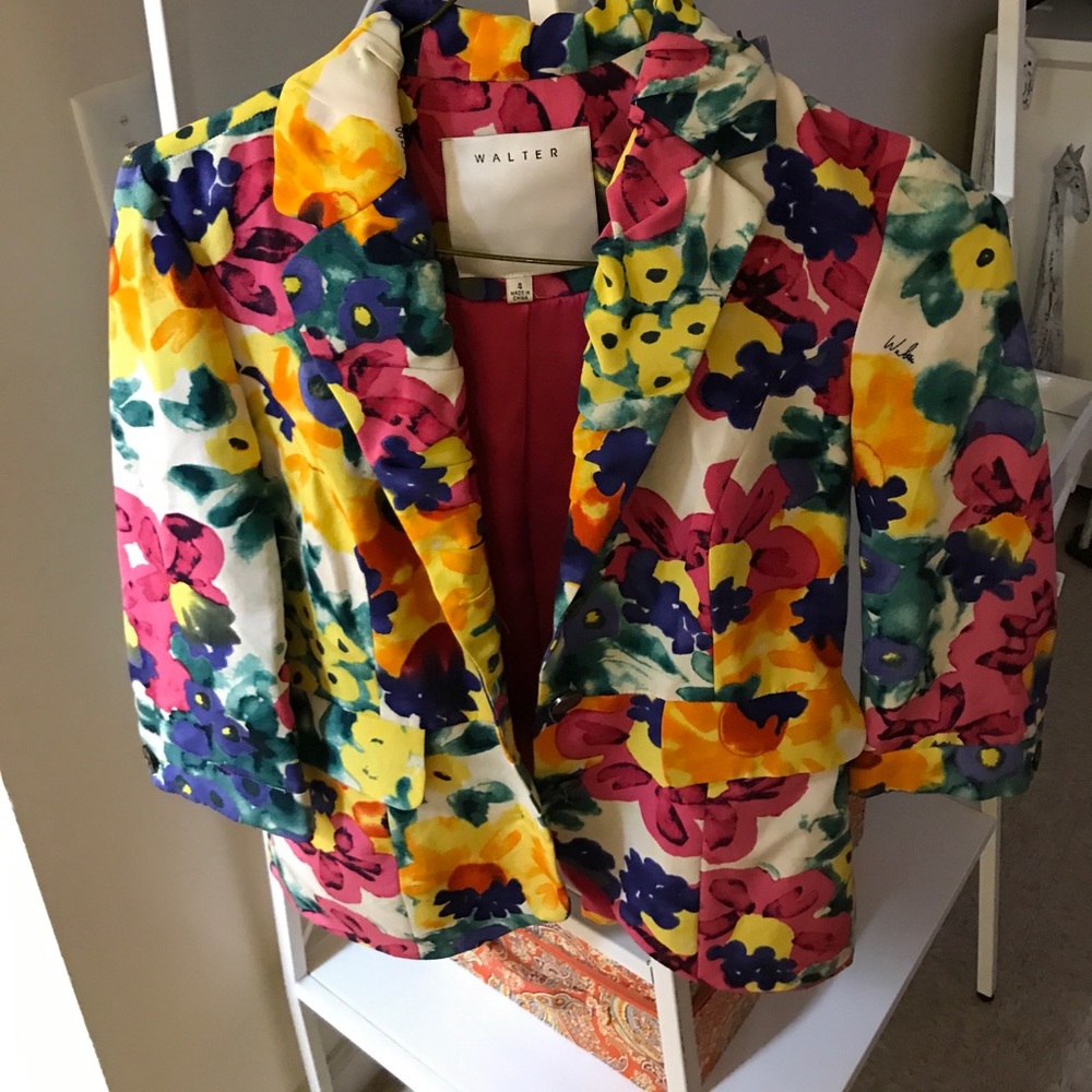 Floral Vintage Walter 3qt sleeve blazer