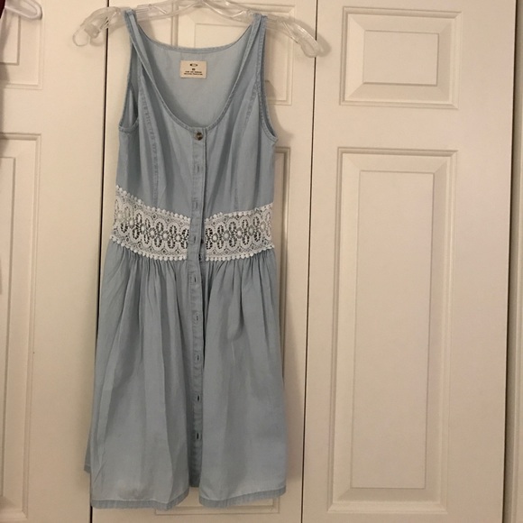 PacSun Dresses & Skirts - Blue denim dress with lace