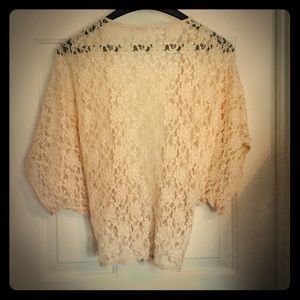 Lacey cream cardigan.