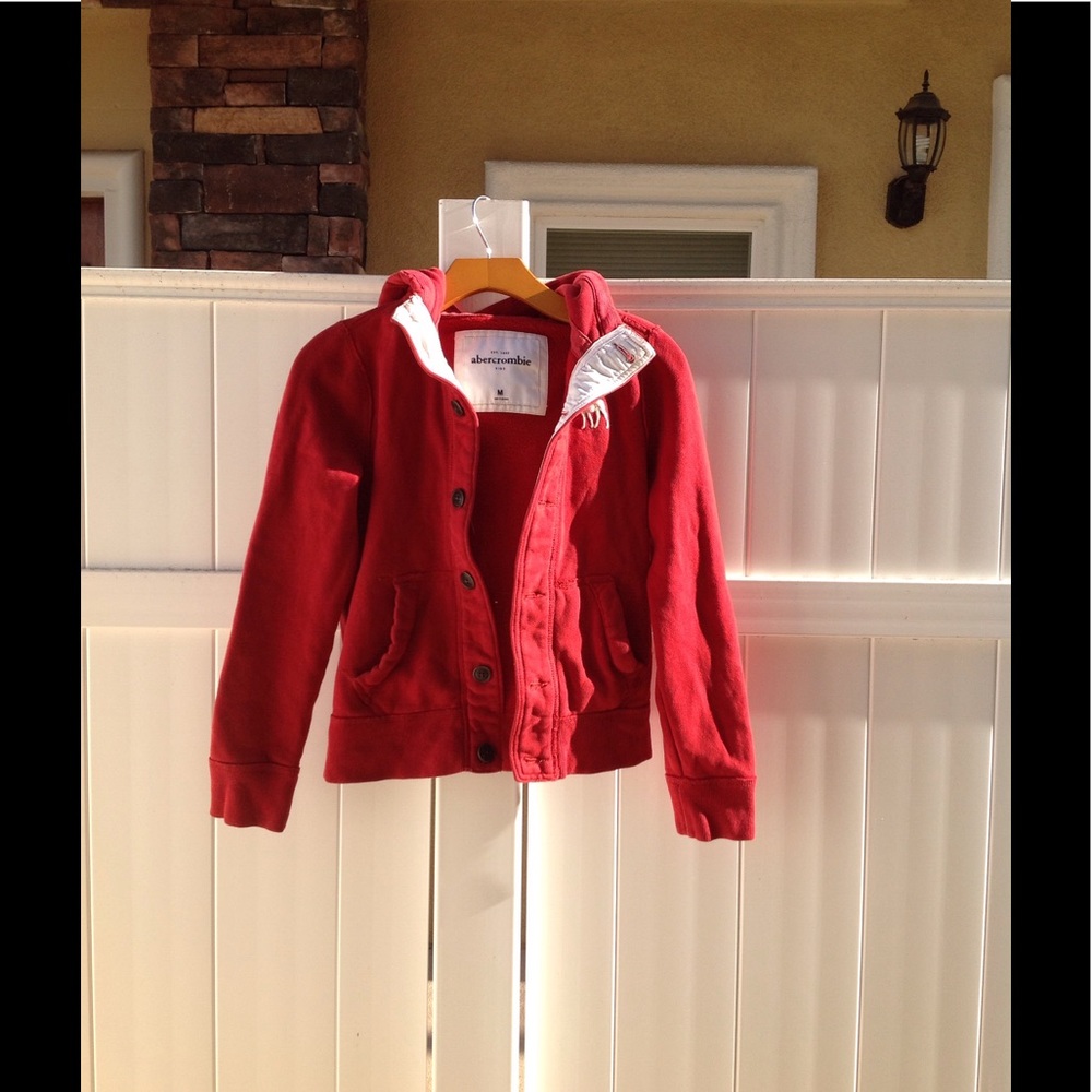 Abercrombie boys red sweat  jacket