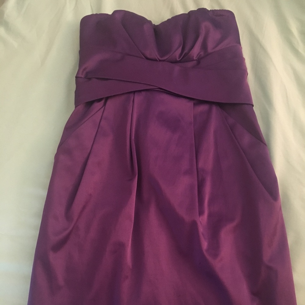 Strapless purple dress
