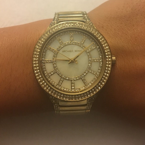 Michael Kors Pavé-Embellished Gold Tone Watch - Picture 2 of 3