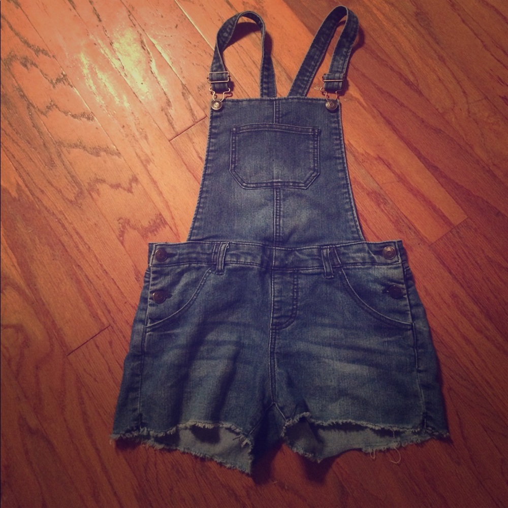 Girls short jean overalls