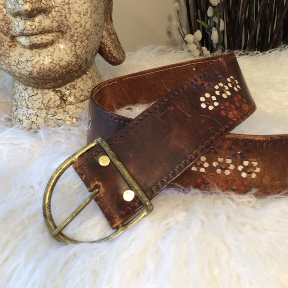 Vintage 70\'s  Leather Belt main image 4