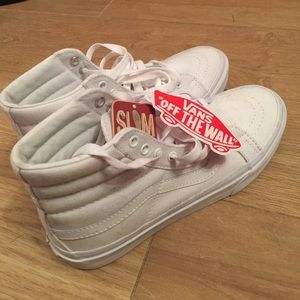 New All white sk8high vans!