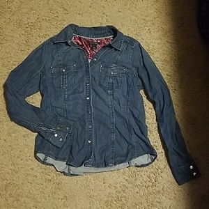 White House Black Market Denim button down shirt