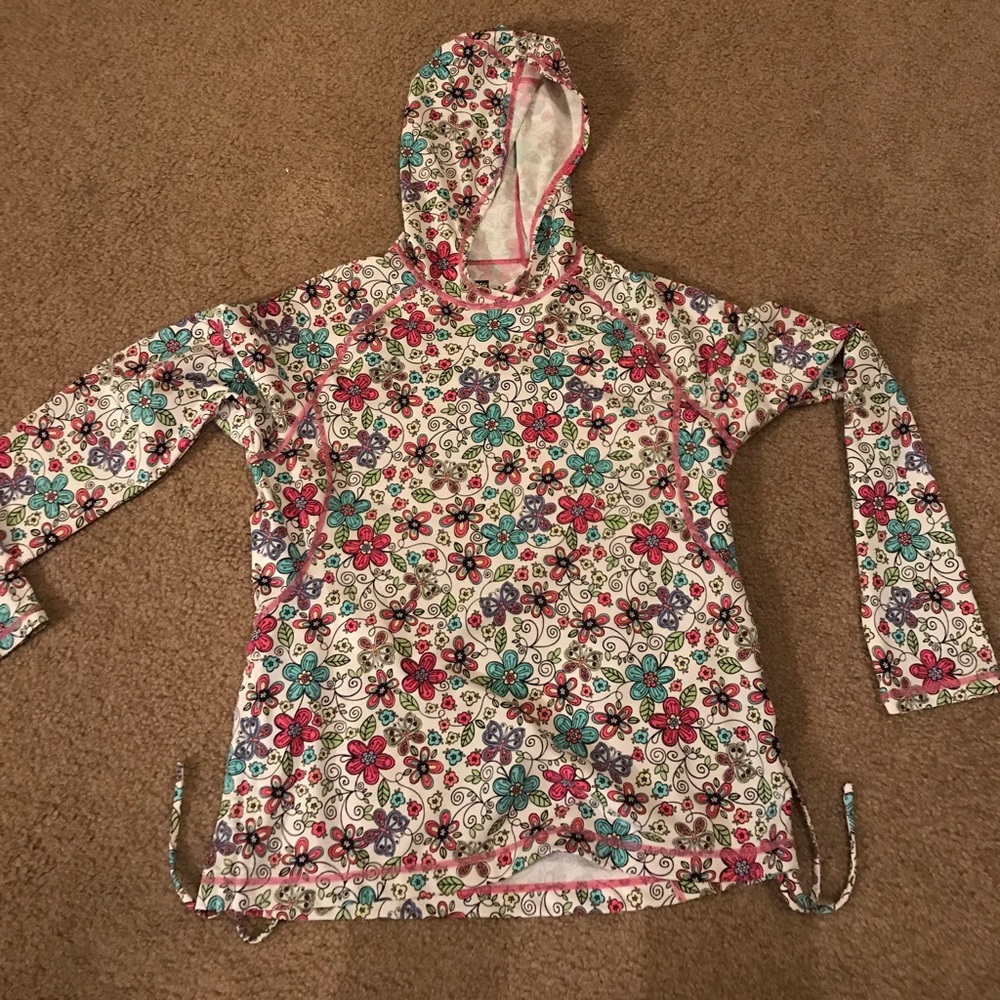 Swim cover, UVA protection, shirt with hood