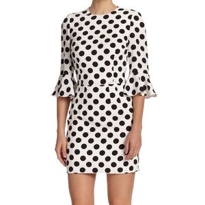 🛍Mixini white with black polka dot bell slv dress
