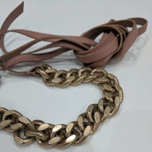 J.Crew Belt - Rose/Copper Chain/Dusty Rose Leather