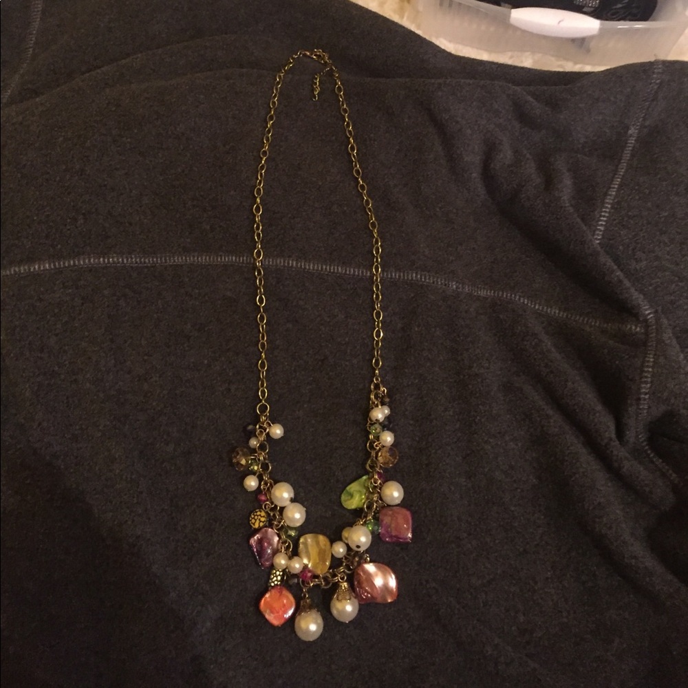 Colorful beaded chain necklace