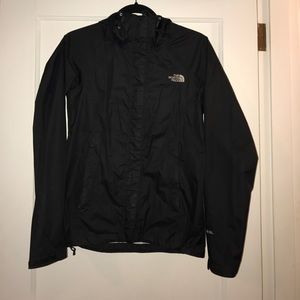 Black North face rainwear jacket