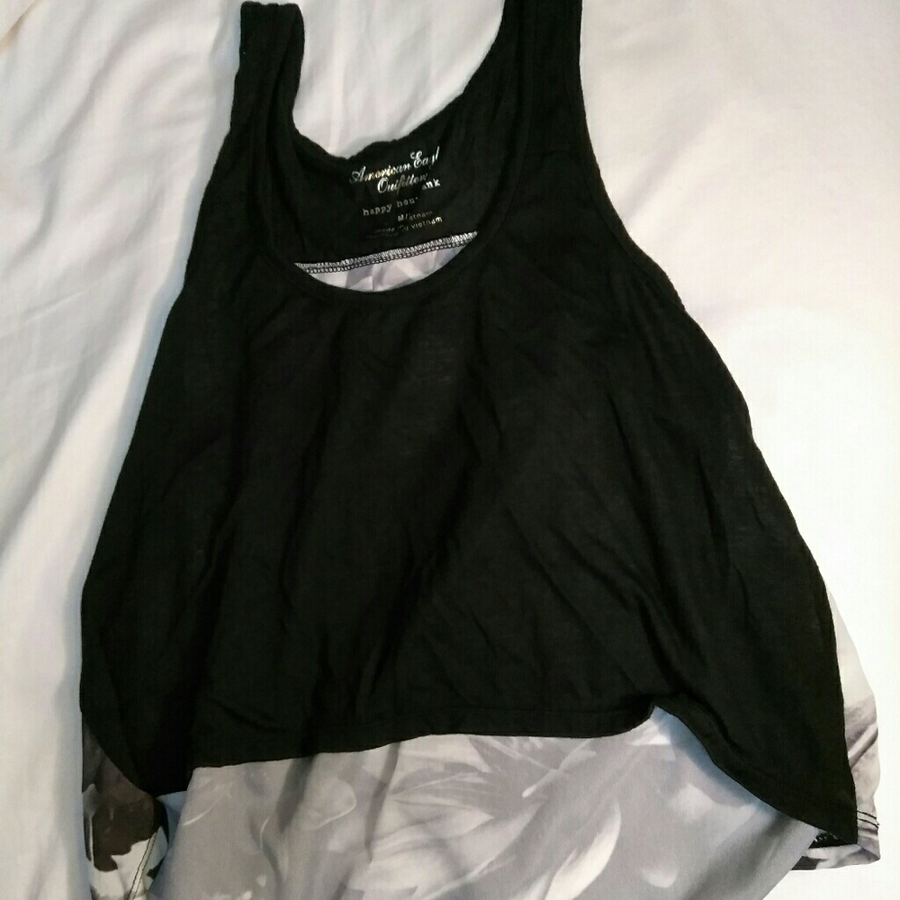 American Eagle black floral tank top