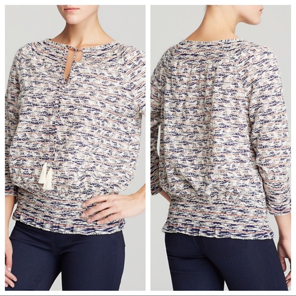 tory burch smocked cotton top