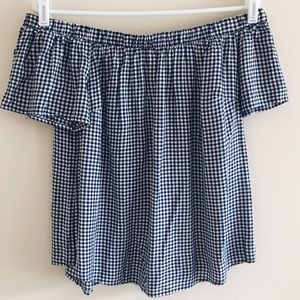 Gingham Off the Shoulder Top