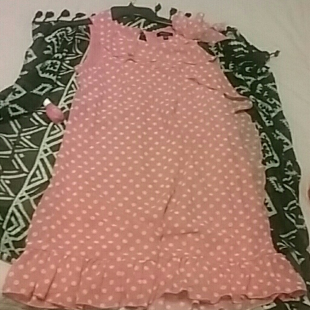 Girl Chiffon  Pink/White Polkadot  Dress