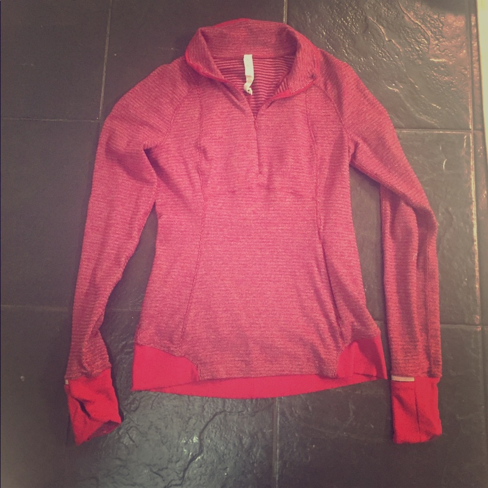 Lululemon Red Half Zip Up Light Sweater