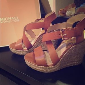 Michael Kors Brown Leather wedges