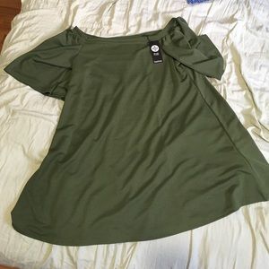 Boohoo plus off the shoulders dress