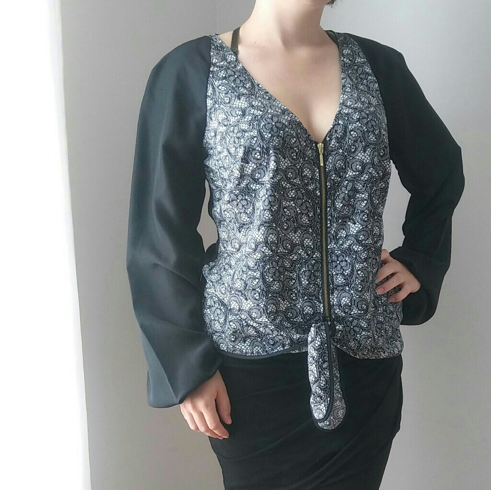 Venus Long Sleeve Black Blouse