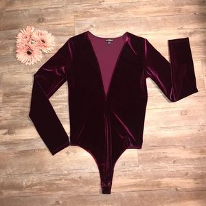 Maroon Velvet Onesie