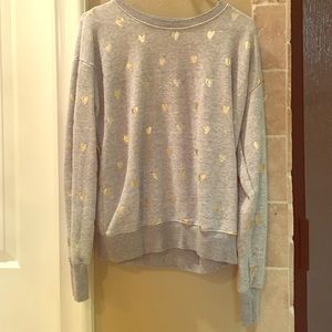 Adorable oversized J Crew sweater! Metallic hearts