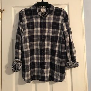 J. Crew Navy and White Plaid Flannel!