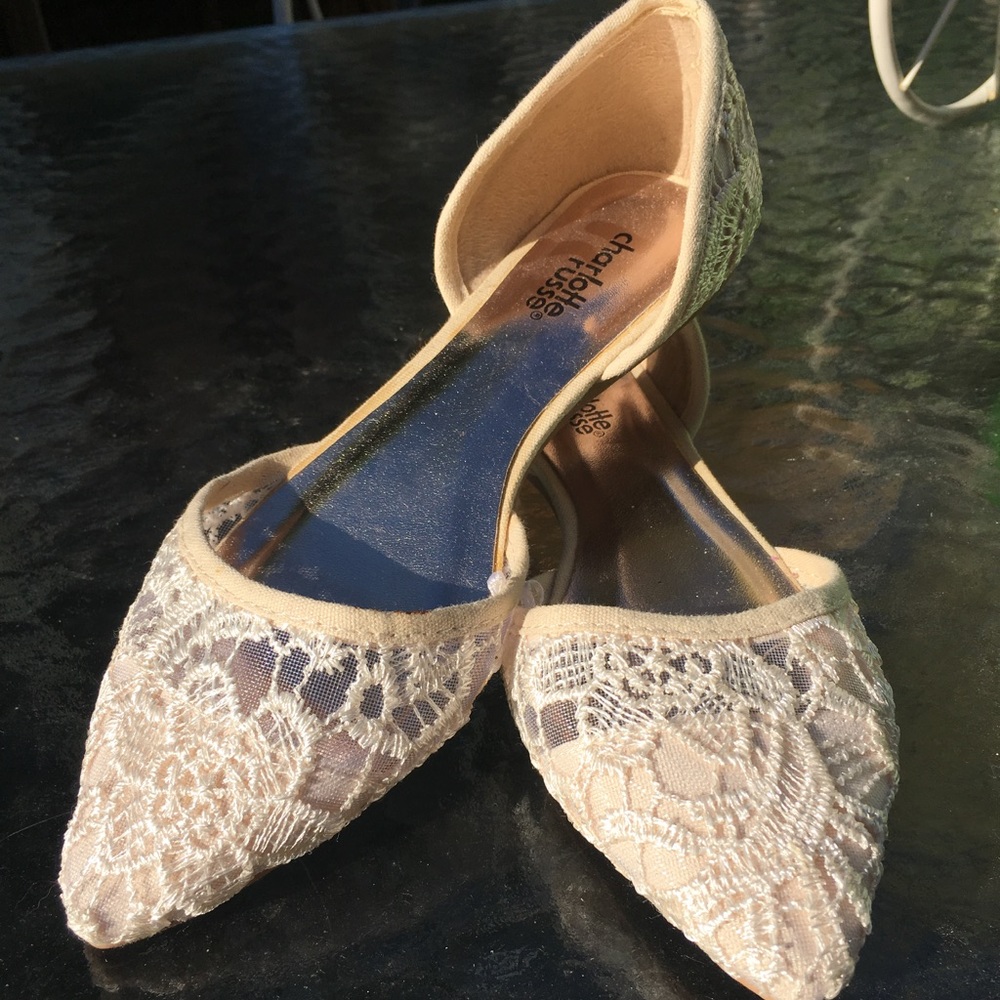 Lace detail ballet flats