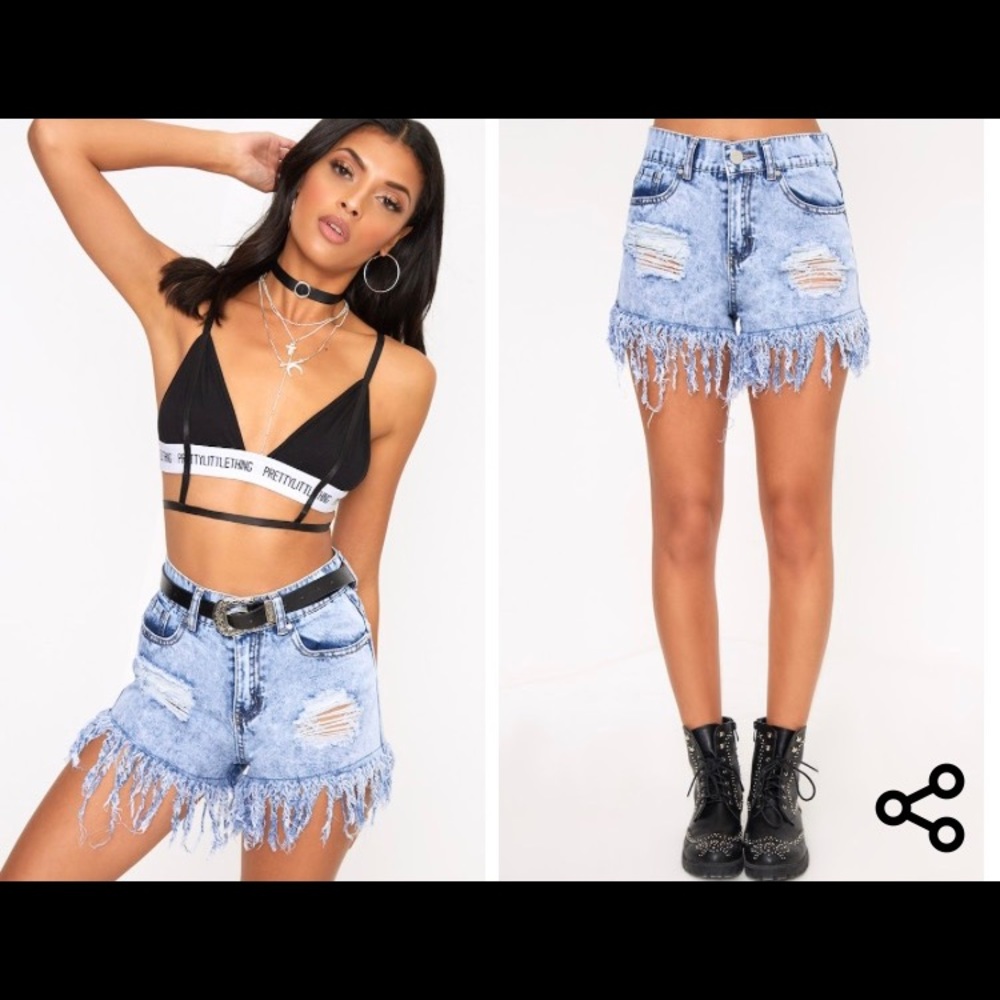 ✖️SOLD✖️ High waisted acid wash denim shorts