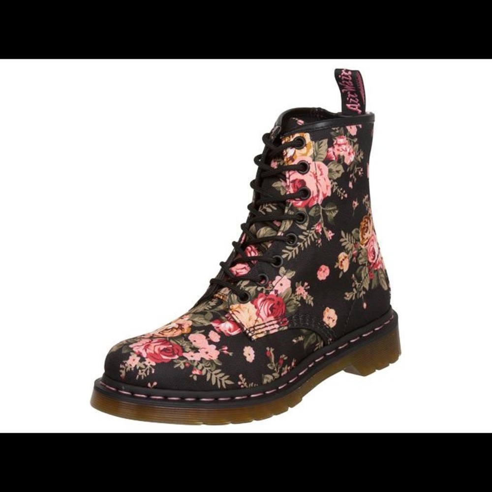 DR MARTENS 1460s BLACK VICTORIAN FLOWERS BOOTS