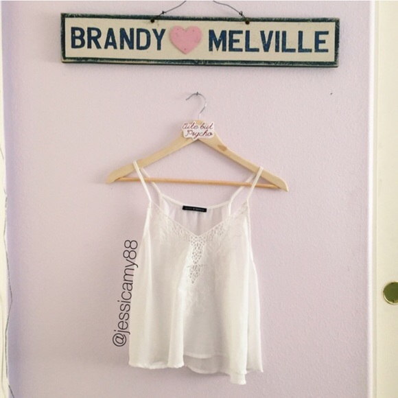 Brandy Melville sheer embroidered top - Picture 2 of 5