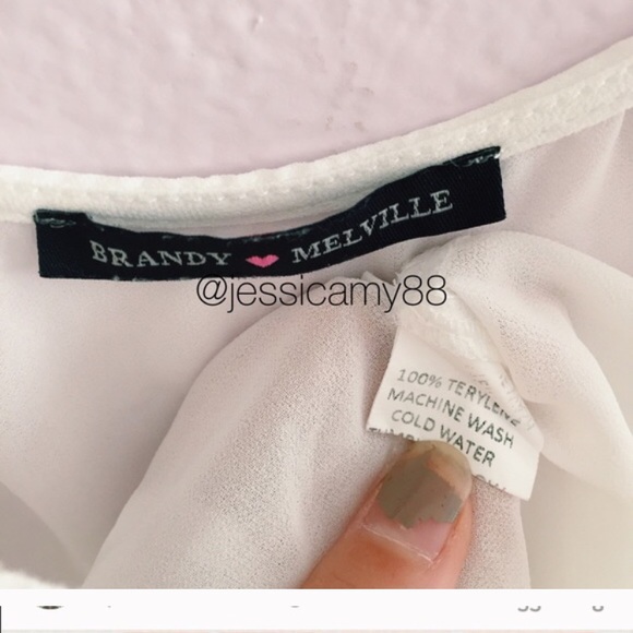 Brandy Melville sheer embroidered top - Picture 4 of 5