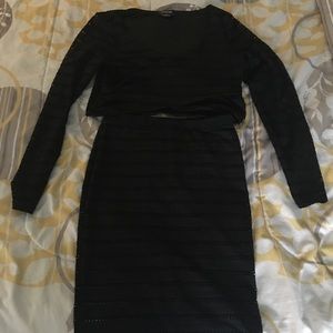 Bebe crop top and midi skirt