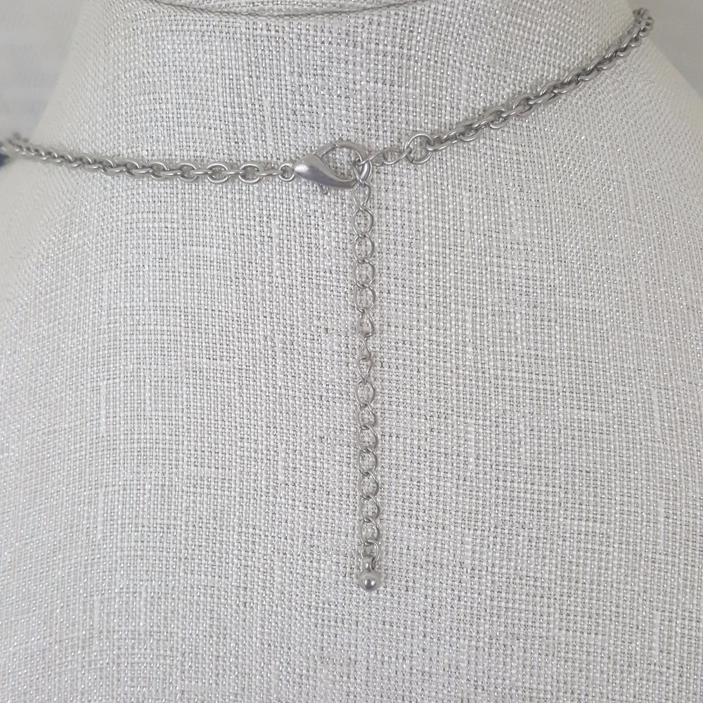 Blue and Silver Statement Necklace - Picture 4 of 4