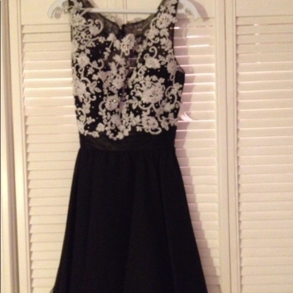 Black and white homecoming dress