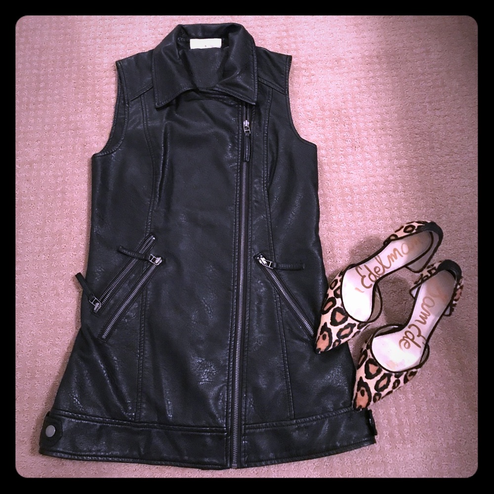 Vegan leather moto vest