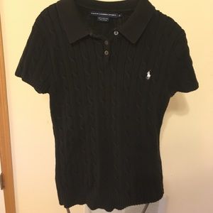 Black short sleeve sweater